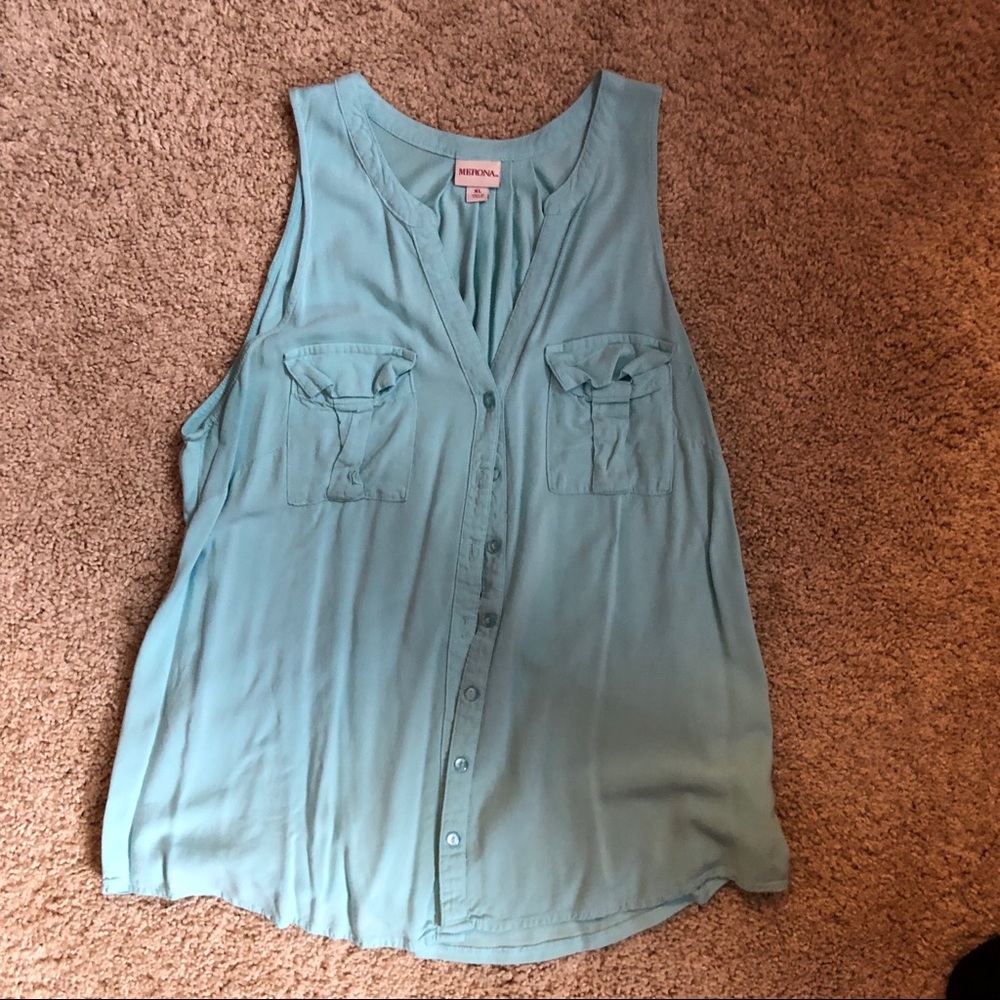 Light Blue tank top Blouse XL